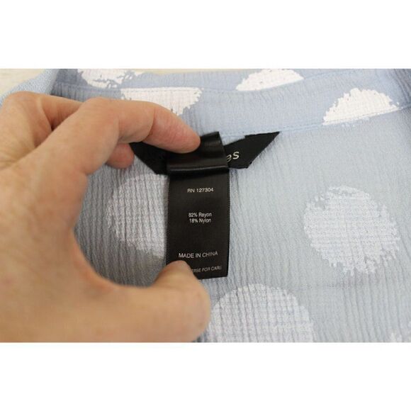 ALI Miles XL Artsy Polka Dot 1/4 Button Tunic Blouse Top Tab Sleeves - Picture 6 of 6